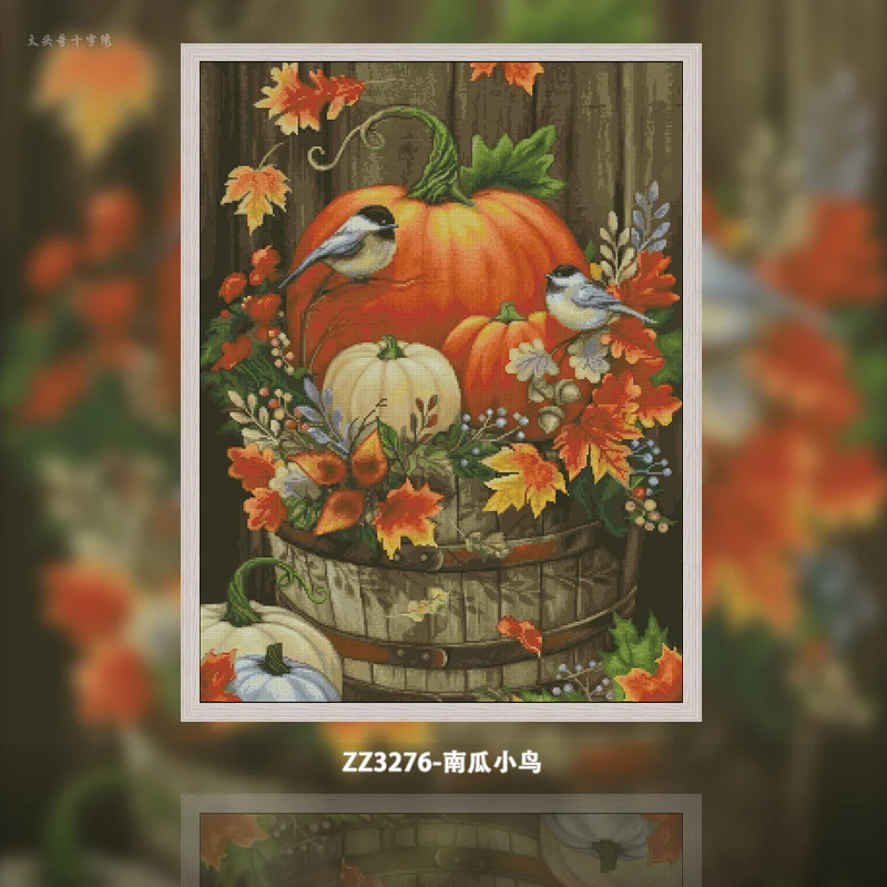 Cross Stitch Stamped Kits Beginners - [ZZ3276-Uccello di zucca] | Kit per