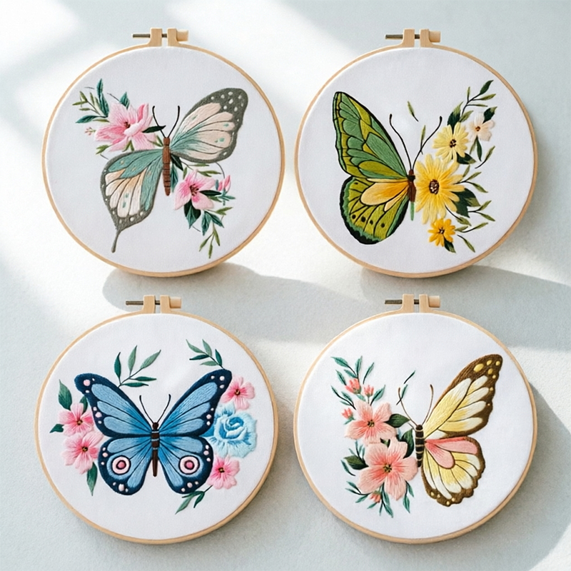 Embroidery - 1 pezzo Kit Ricamo Farfalla 20X20CM