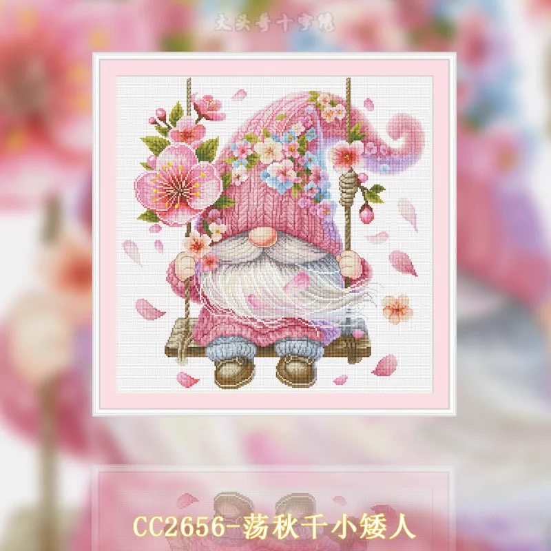 Cross Stitch Stamped Kits Beginners - 【CC2656 - Swing Dwarf】Kit per Punto