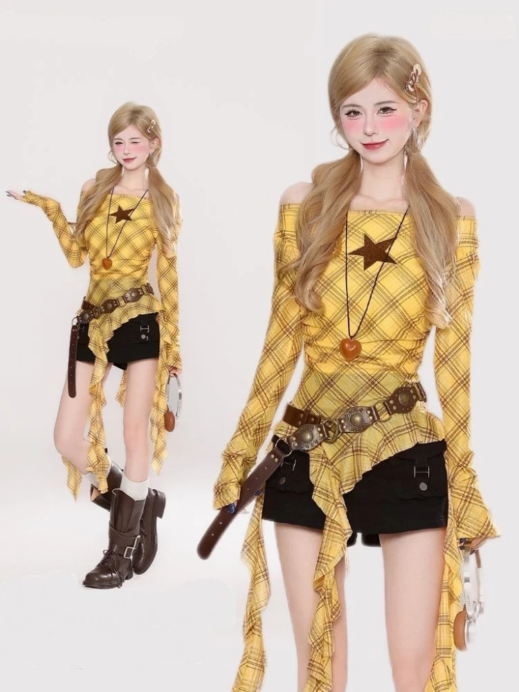 T-shirt vintage Y2K a quadri c - Embroidery recensione e prezzo