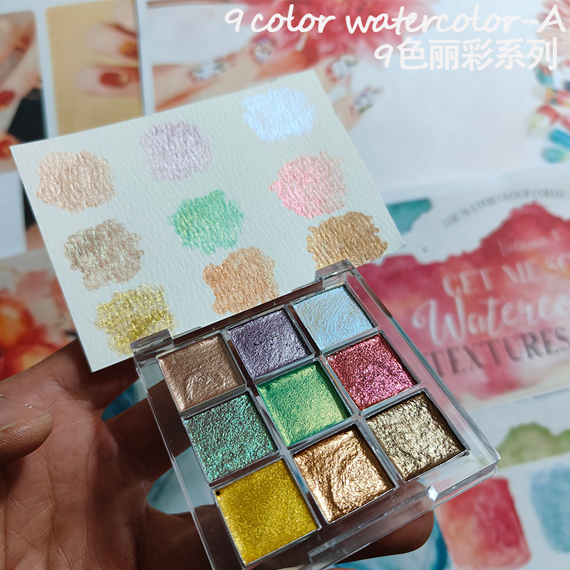 9 colore Nail Solid Pigment Au - Watercolor Paint Set Solid Pigment recensione e prezzo