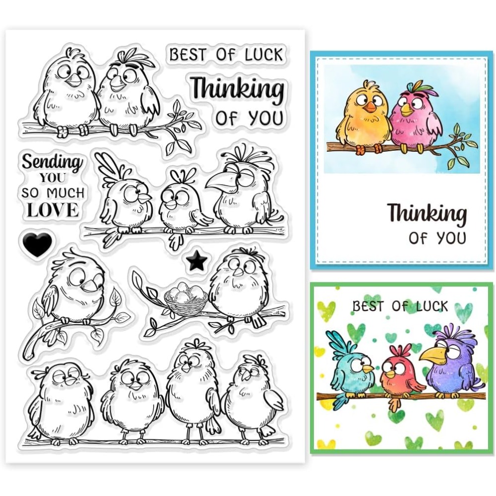 Divertenti rami di uccelli Tim - Clear Silicone Stamps For Card Making recensione e prezzo