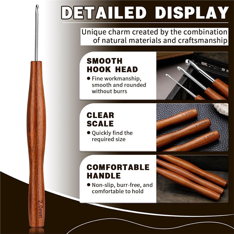 AS94-5, set da 5 uncinetti, un - Wooden Crochet Hooks Ergonomic Handle recensione e prezzo