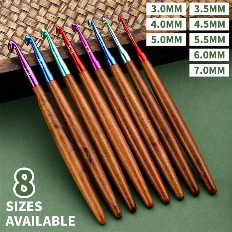 AB34-Uncinetti in alluminio co - Wooden Crochet Hooks Ergonomic Handle recensione e prezzo